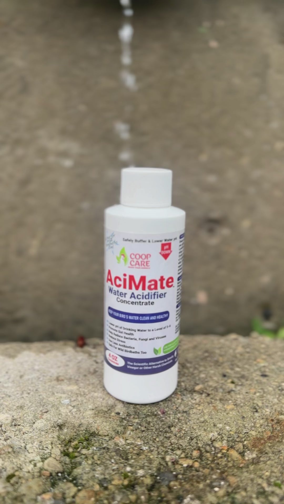 AciMate Water Acidifier Conc. w/ pH Test Strips – Optimize Water pH, No Algae Growth Waterers. 10x Stronger than Apple Cider Vinegar! Pleasant Taste