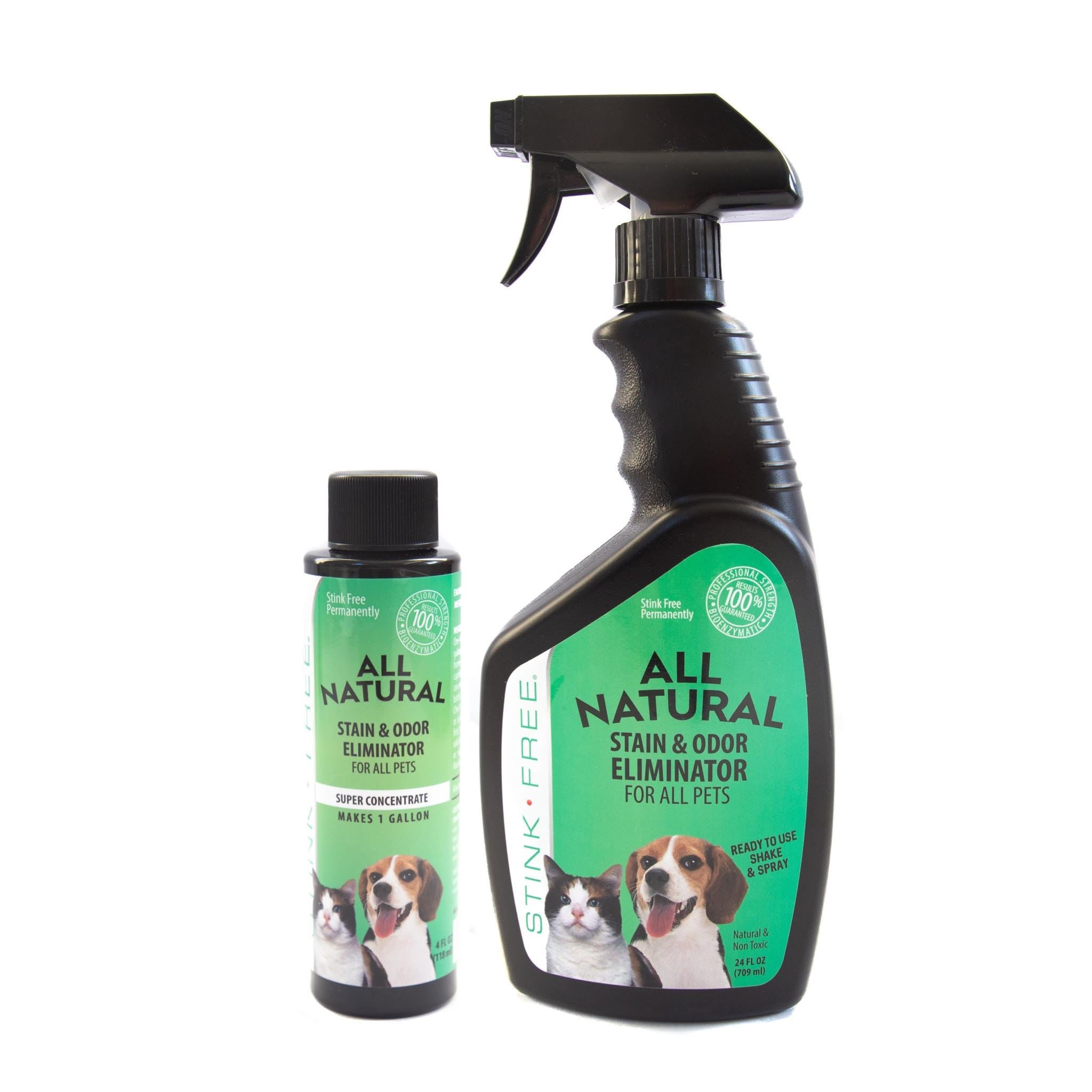 Stink Free All Natural Stain & Urine Odor Eliminator & Remover for Cat & Dog, Makes 1 Gallon of Solution, Microbial & Enzyme Based Pee Cleaner Destroyer for Carpets, Hardwoods, Tile & more!
